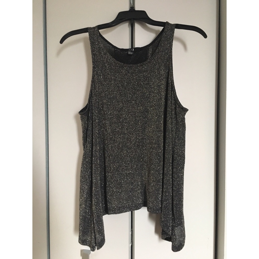Metallic open back tank top
